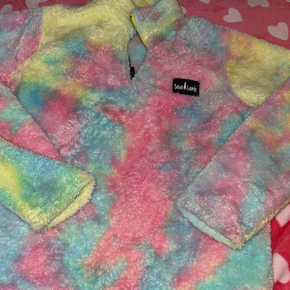 Save Lands Tie-Dye Quarter Zip Fleece Pullover